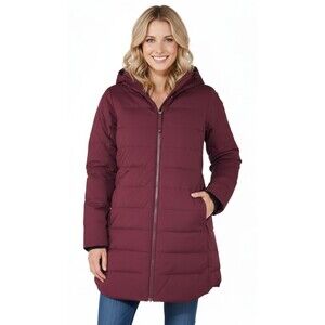 Eddie Bauer Luna Peak Down Parka Women’s Size TL Tall Maroon Burgundy Puffer